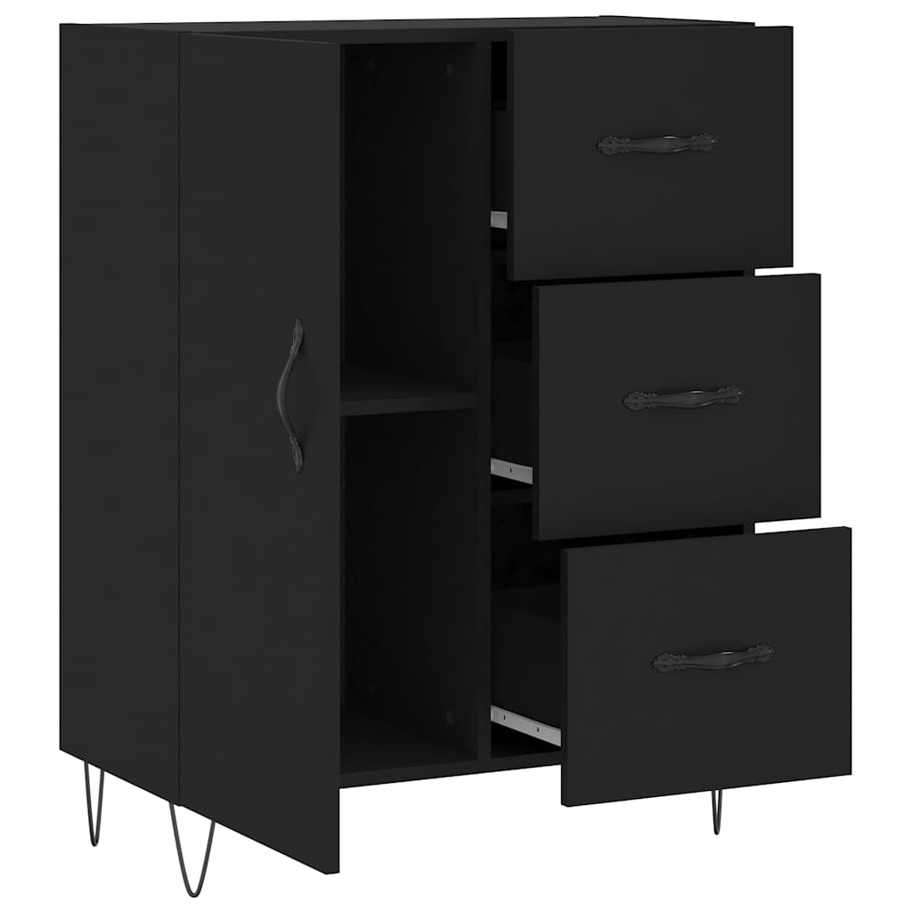 Komoda crna 69,5 x 34 x 90 cm od konstruiranog drva