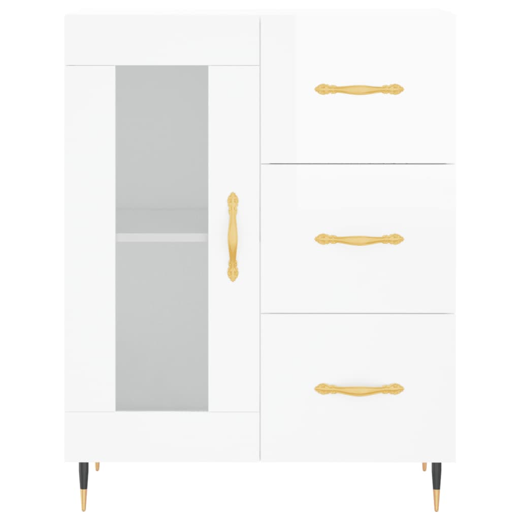 Komoda sjajna bijela 69,5x34x90 cm od konstruiranog drva