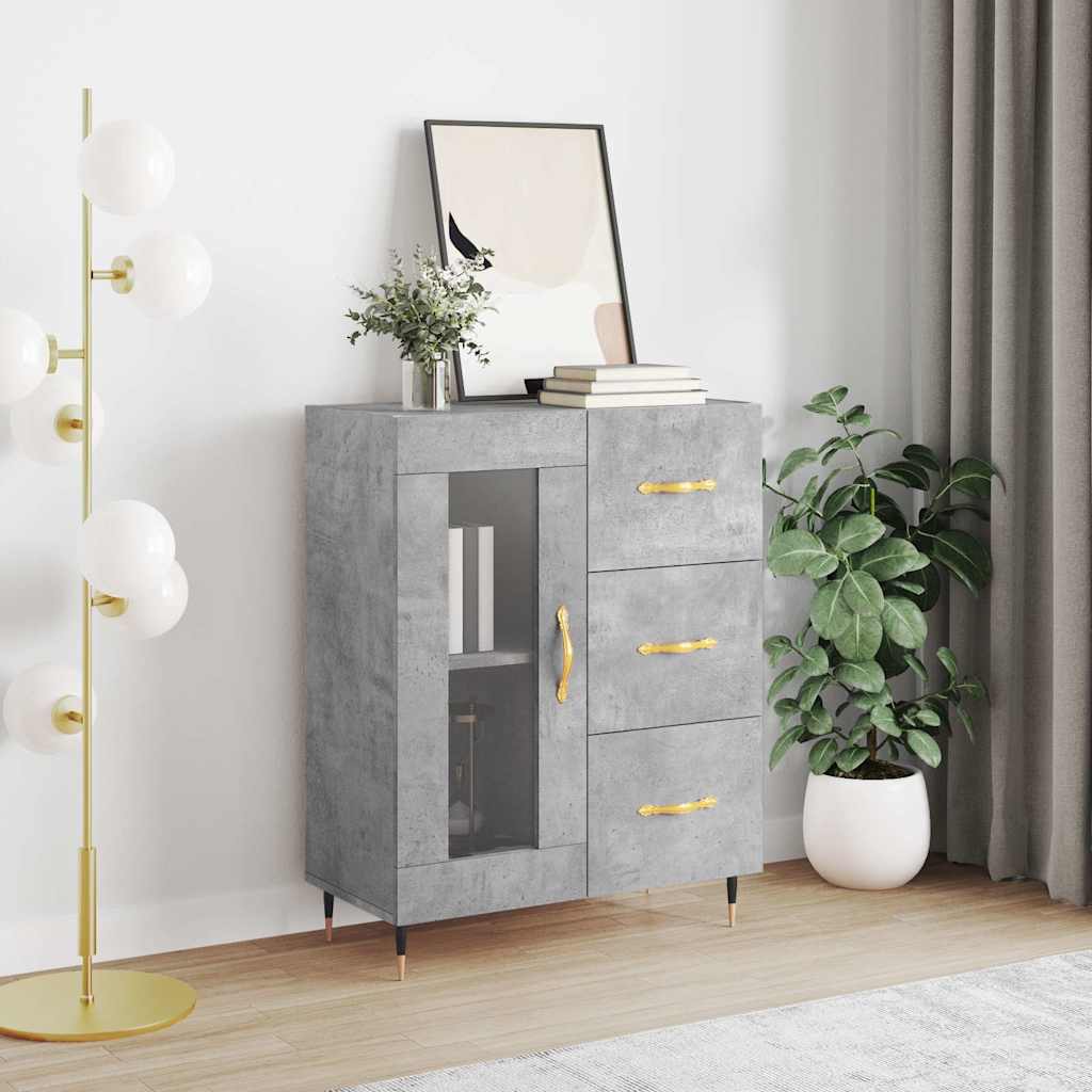 Komoda siva boja betona 69,5x34x90 cm od konstruiranog drva