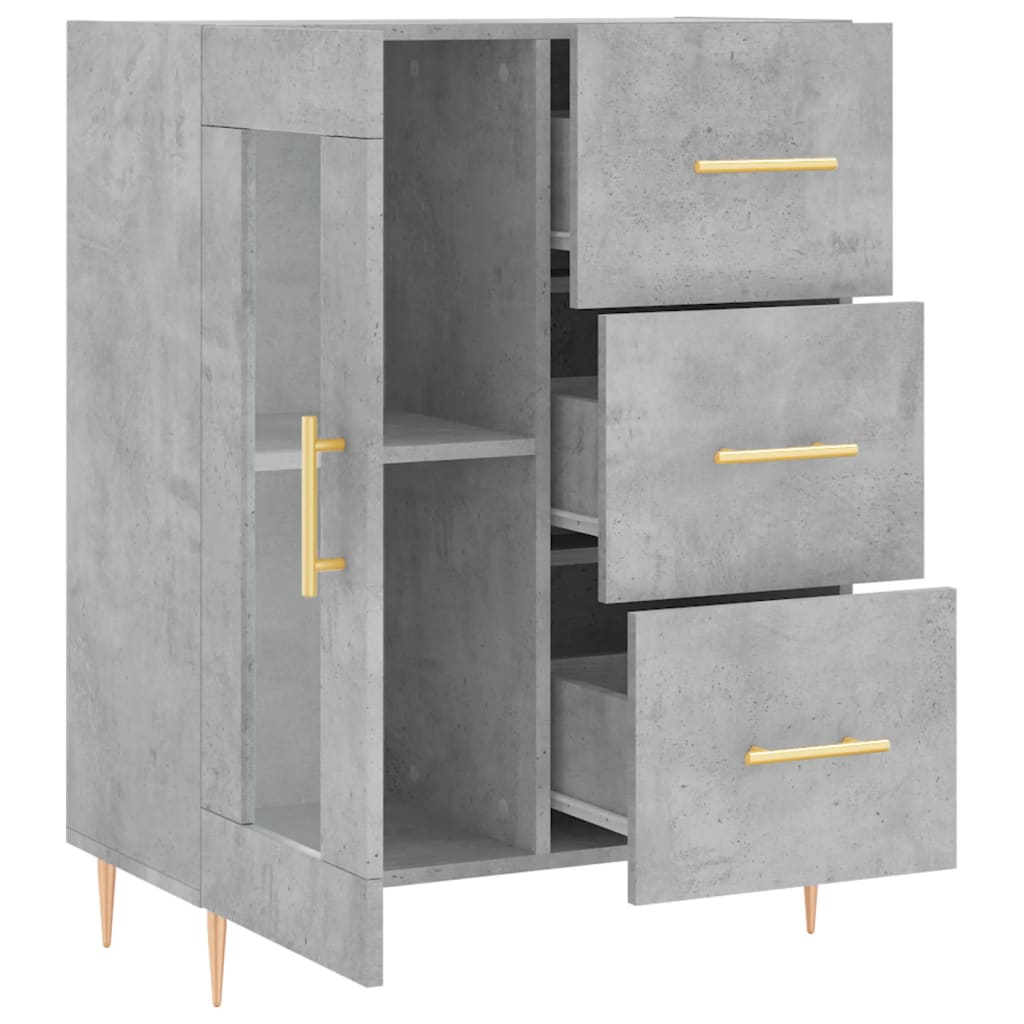 Komoda siva boja betona 69,5x34x90 cm od konstruiranog drva