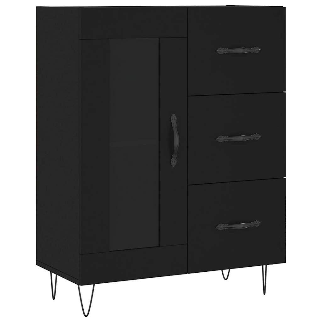 Komoda crna 69,5 x 34 x 90 cm od konstruiranog drva