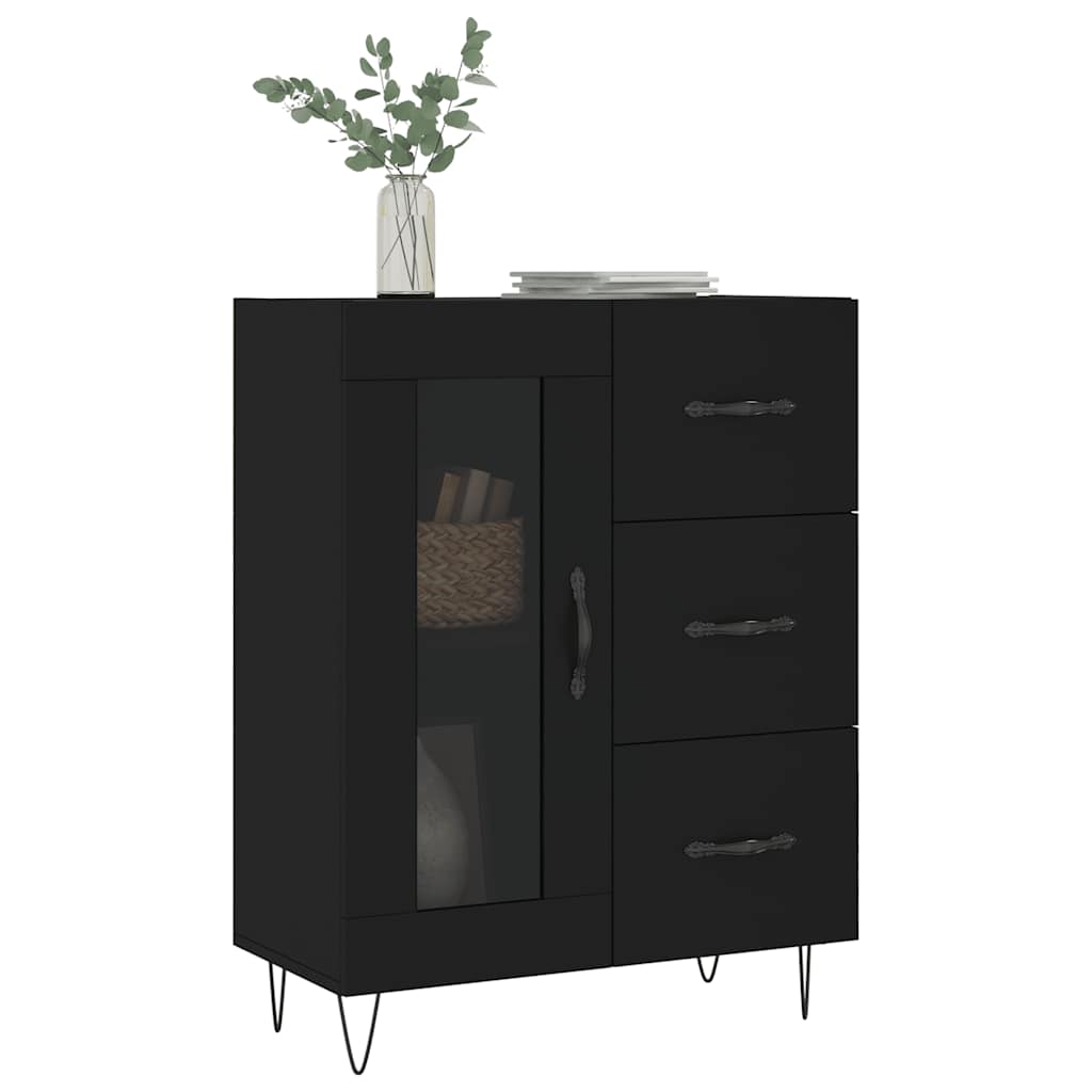 Komoda crna 69,5 x 34 x 90 cm od konstruiranog drva
