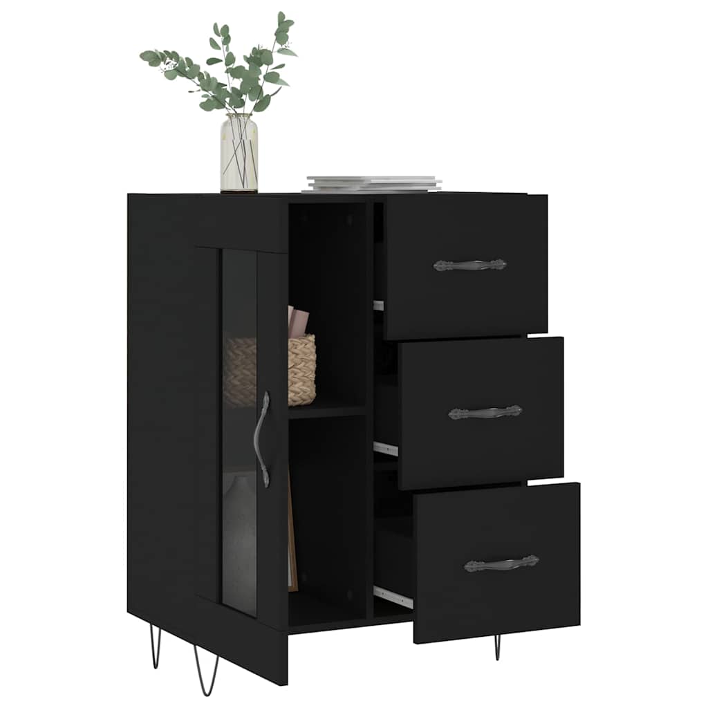 Komoda crna 69,5 x 34 x 90 cm od konstruiranog drva