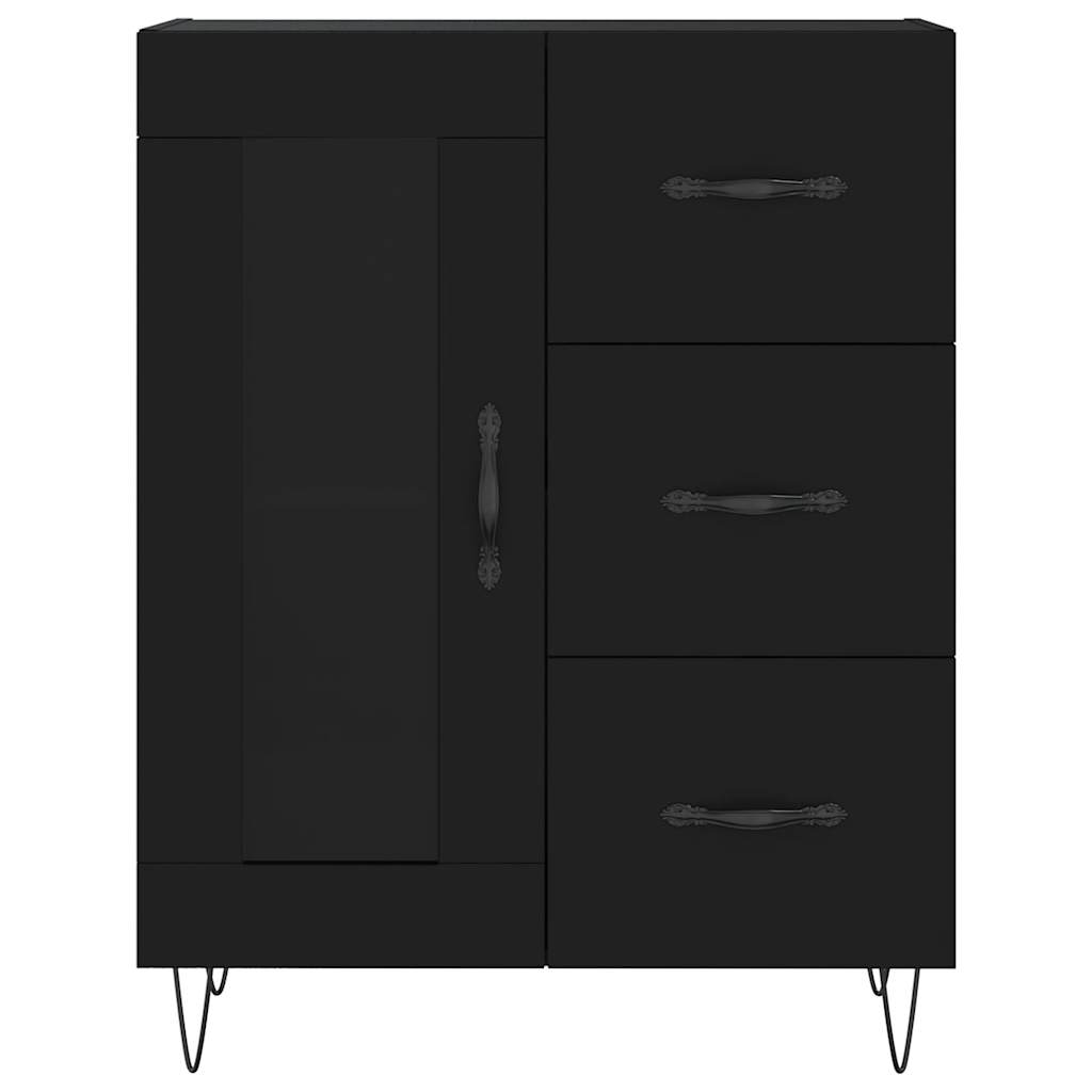 Komoda crna 69,5 x 34 x 90 cm od konstruiranog drva