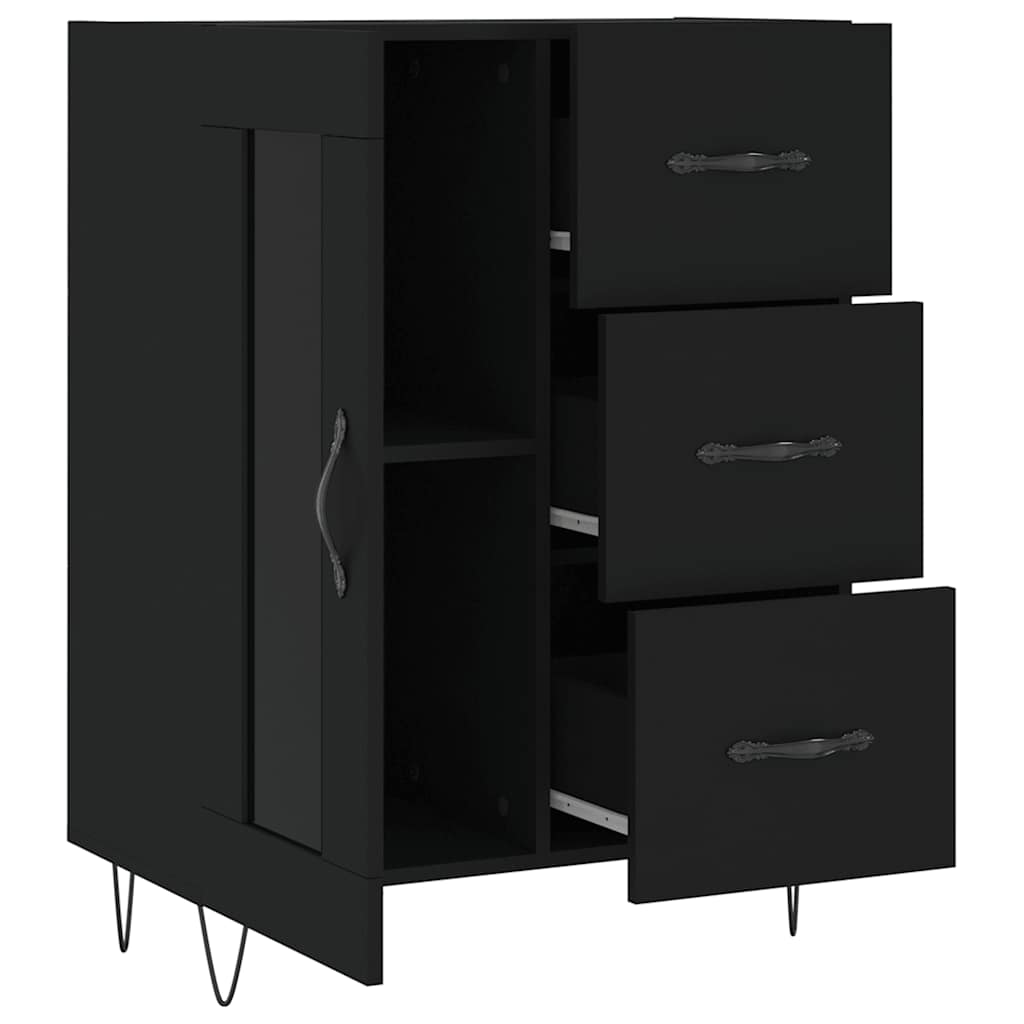 Komoda crna 69,5 x 34 x 90 cm od konstruiranog drva