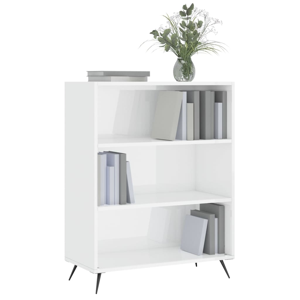 Regal za knjige sjajni bijeli 69,5x32,5x90 cm konstruirano drvo