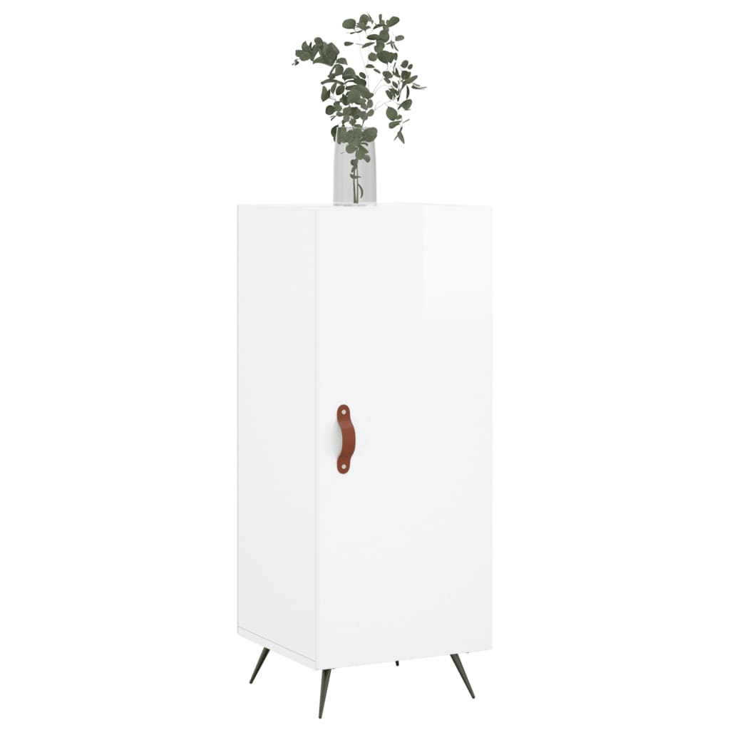 Komoda sjajna bijela 34,5 x 34 x 90 cm od konstruiranog drva