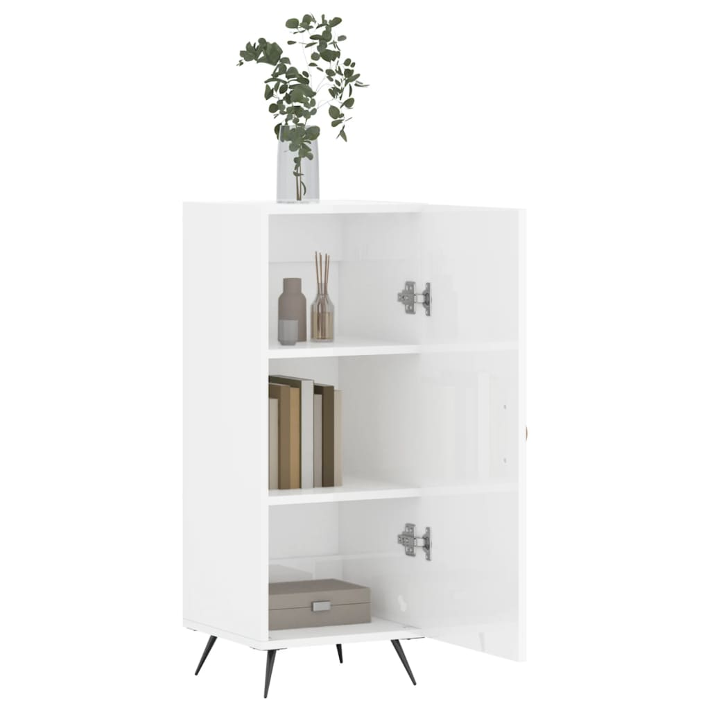 Komoda sjajna bijela 34,5 x 34 x 90 cm od konstruiranog drva