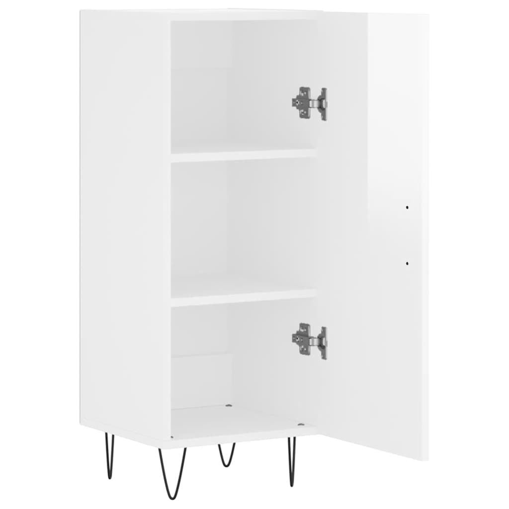 Komoda sjajna bijela 34,5 x 34 x 90 cm od konstruiranog drva