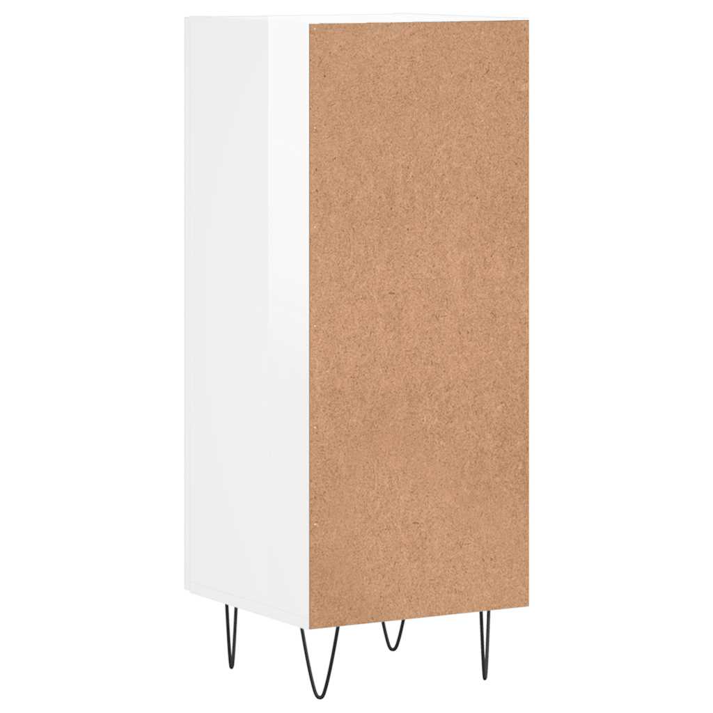 Komoda sjajna bijela 34,5 x 34 x 90 cm od konstruiranog drva