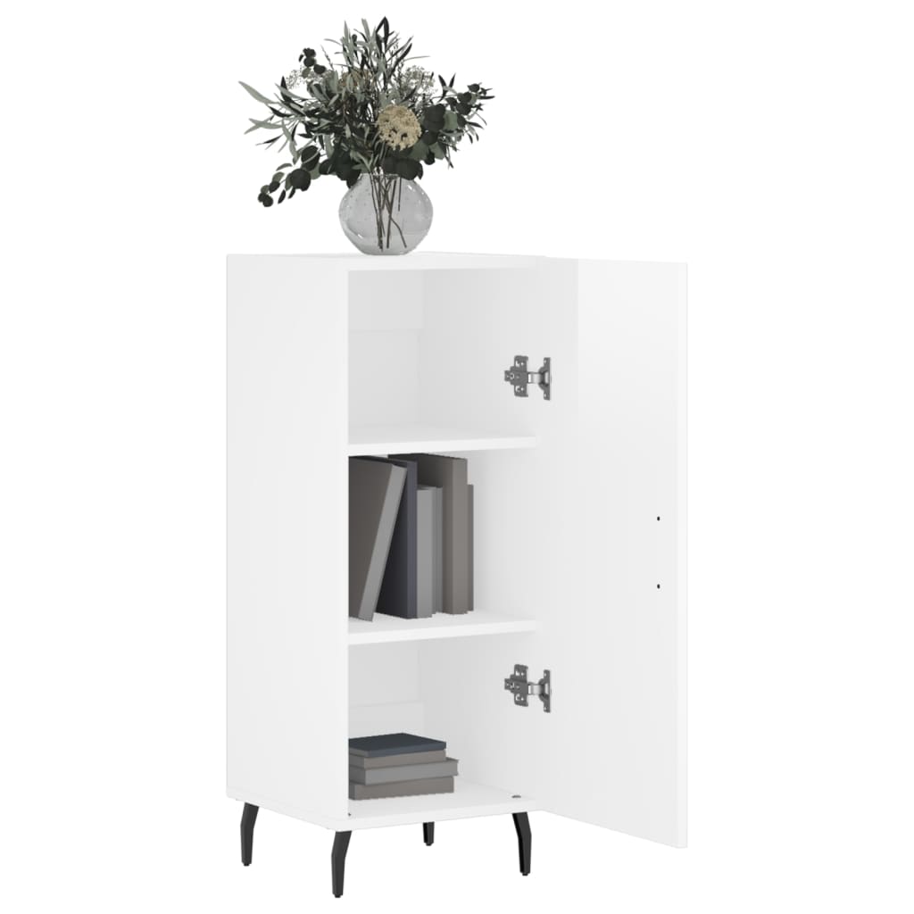 Komoda sjajna bijela 34,5 x 34 x 90 cm od konstruiranog drva
