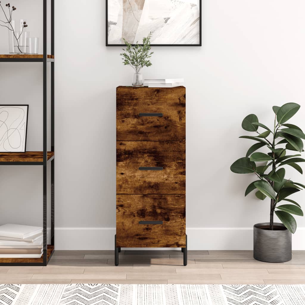 Komoda boja dimljenog hrasta 34,5x34x90 cm konstruirano drvo