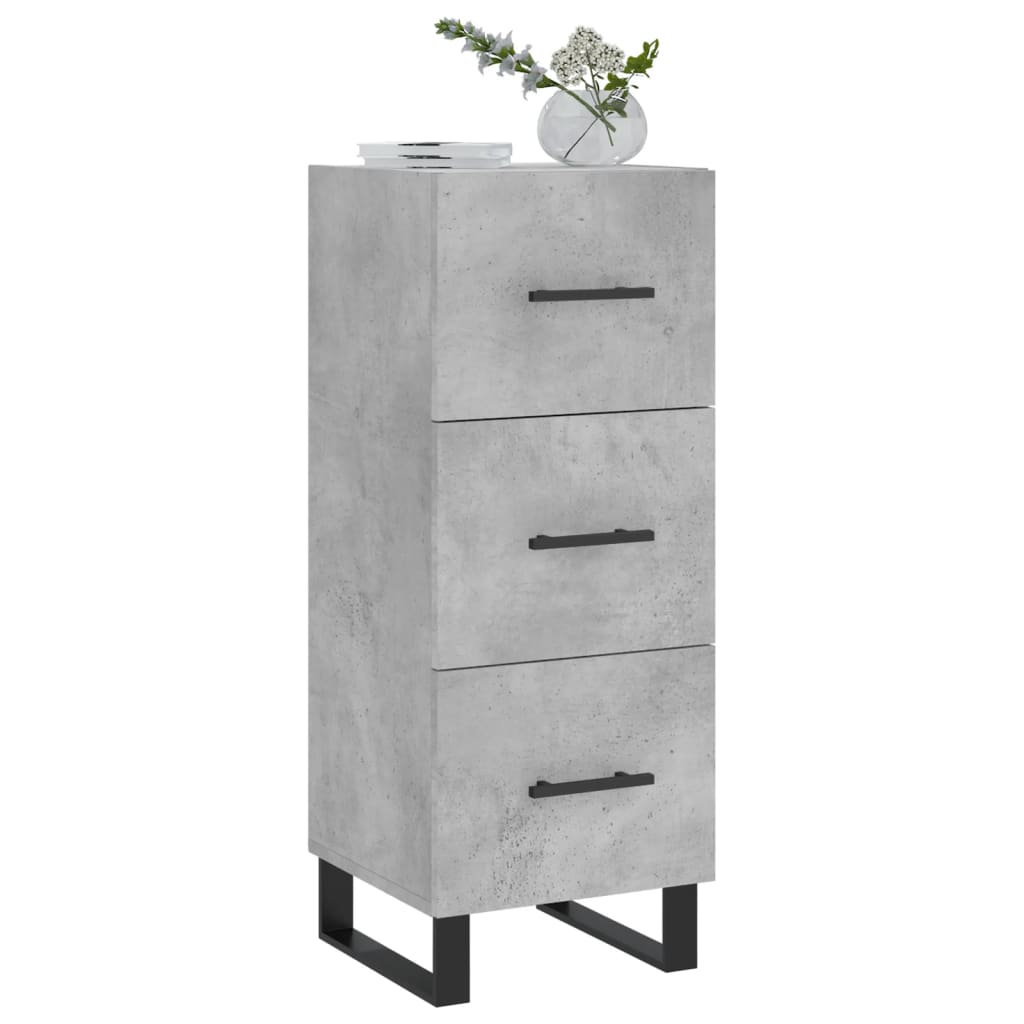 Komoda siva boja betona 34,5x34x90 cm od konstruiranog drva