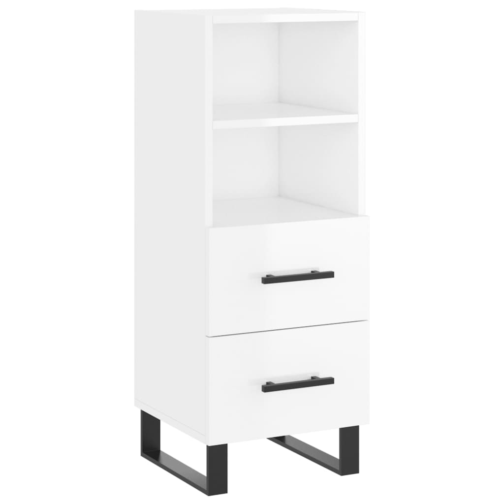 Komoda sjajna bijela 34,5 x 34 x 90 cm od konstruiranog drva