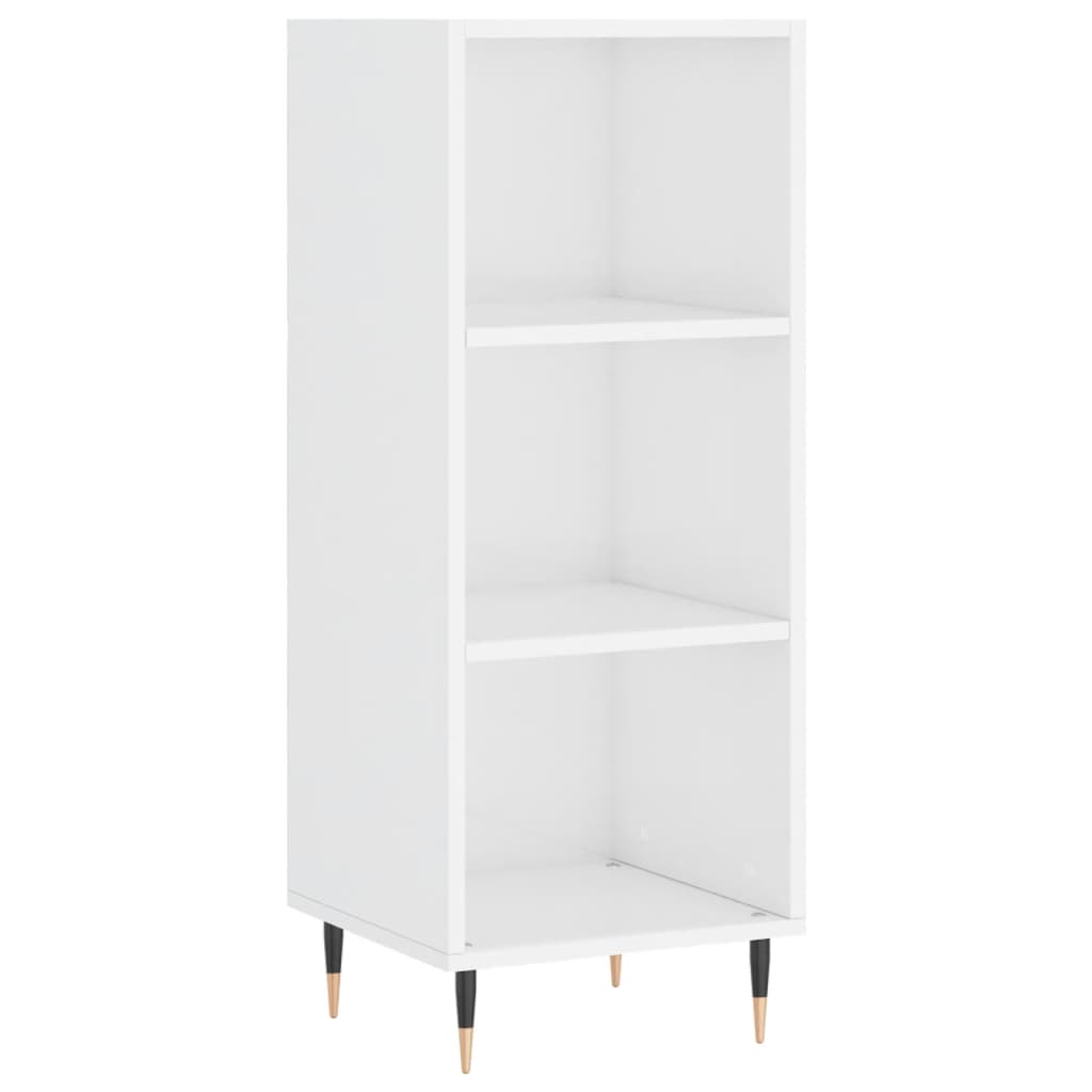 Komoda sjajna bijela 34,5 x 32,5 x 90 cm od konstruiranog drva
