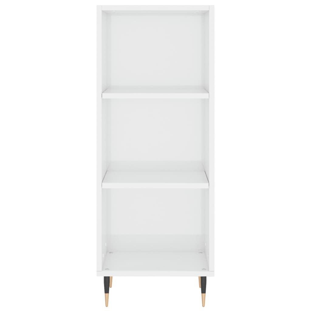 Komoda sjajna bijela 34,5 x 32,5 x 90 cm od konstruiranog drva