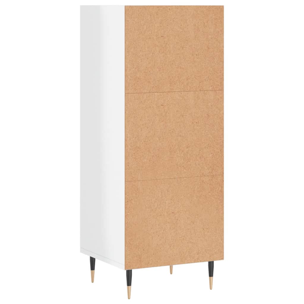Komoda sjajna bijela 34,5 x 32,5 x 90 cm od konstruiranog drva