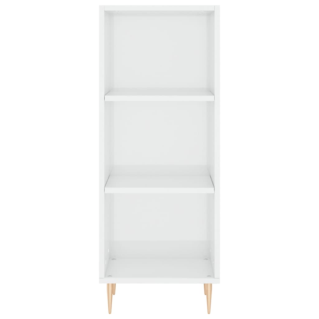 Komoda sjajna bijela 34,5 x 32,5 x 90 cm od konstruiranog drva