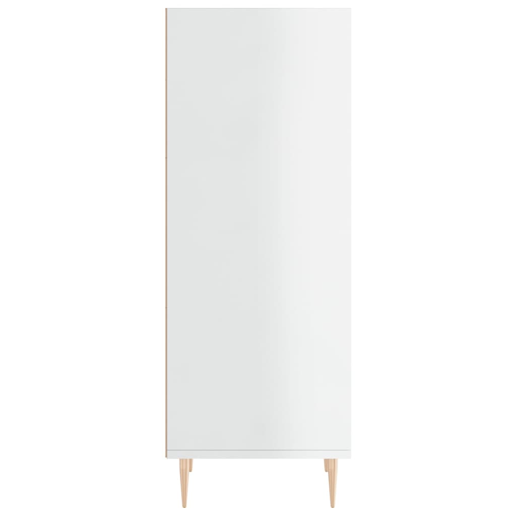 Komoda sjajna bijela 34,5 x 32,5 x 90 cm od konstruiranog drva