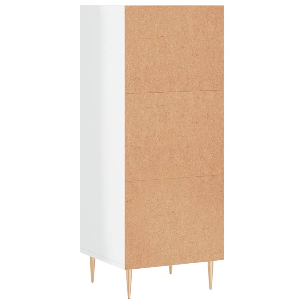 Komoda sjajna bijela 34,5 x 32,5 x 90 cm od konstruiranog drva