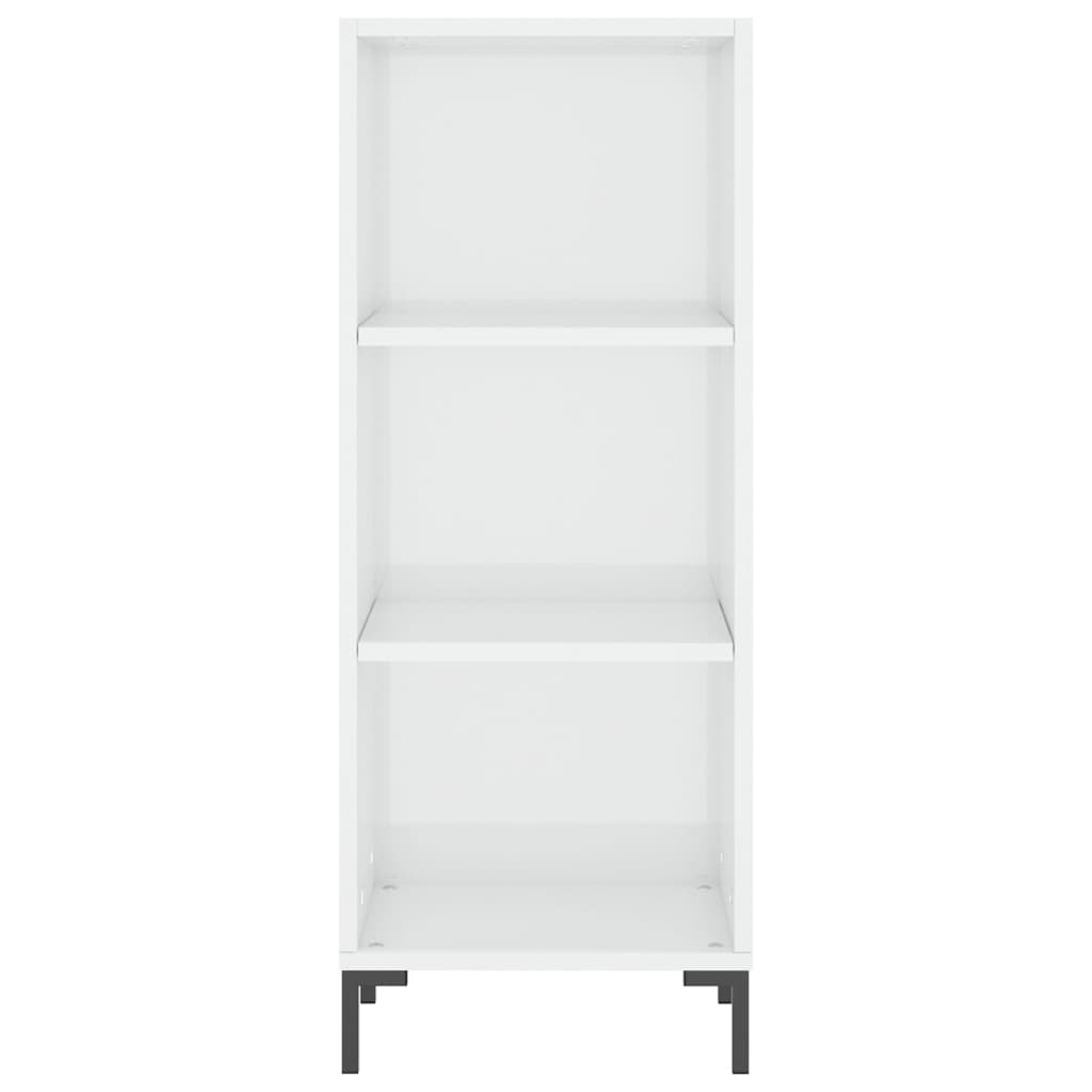Komoda sjajna bijela 34,5 x 32,5 x 90 cm od konstruiranog drva