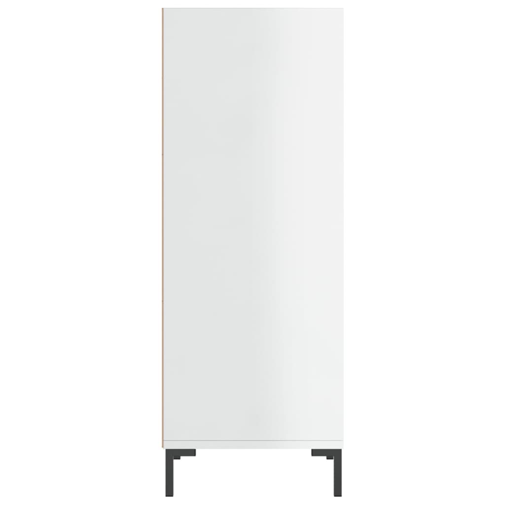 Komoda sjajna bijela 34,5 x 32,5 x 90 cm od konstruiranog drva