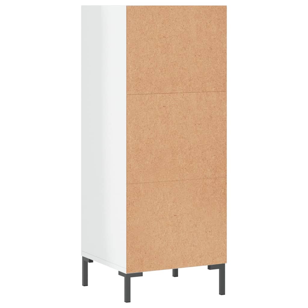 Komoda sjajna bijela 34,5 x 32,5 x 90 cm od konstruiranog drva
