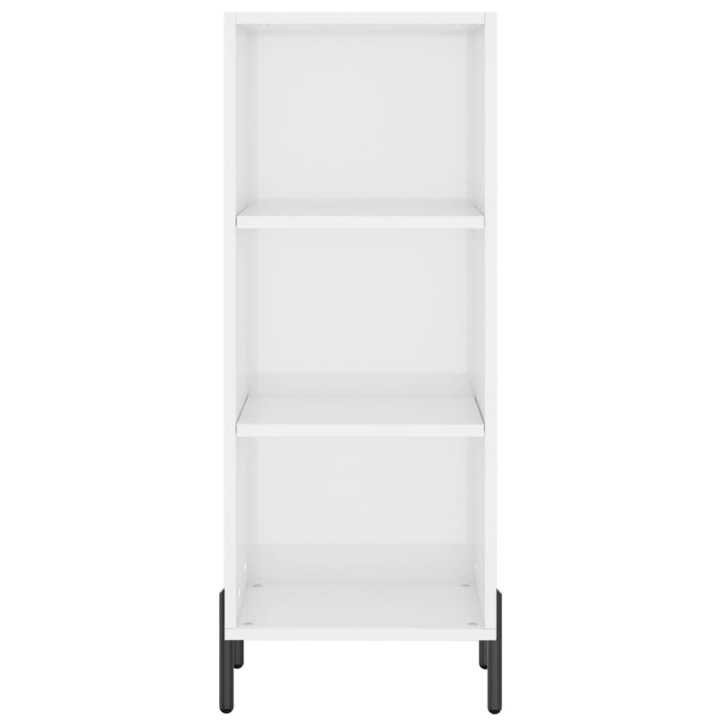 Komoda sjajna bijela 34,5 x 32,5 x 90 cm od konstruiranog drva
