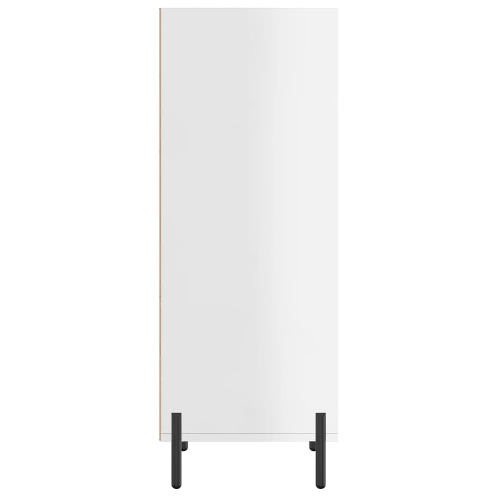 Komoda sjajna bijela 34,5 x 32,5 x 90 cm od konstruiranog drva