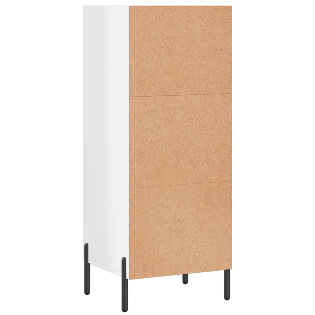Komoda sjajna bijela 34,5 x 32,5 x 90 cm od konstruiranog drva