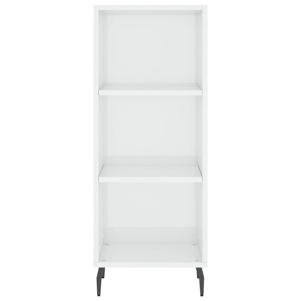 Komoda sjajna bijela 34,5 x 32,5 x 90 cm od konstruiranog drva