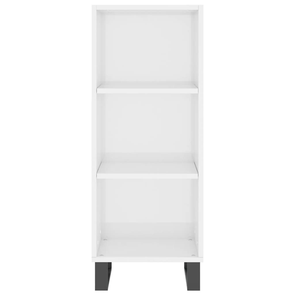 Komoda sjajna bijela 34,5 x 32,5 x 90 cm od konstruiranog drva