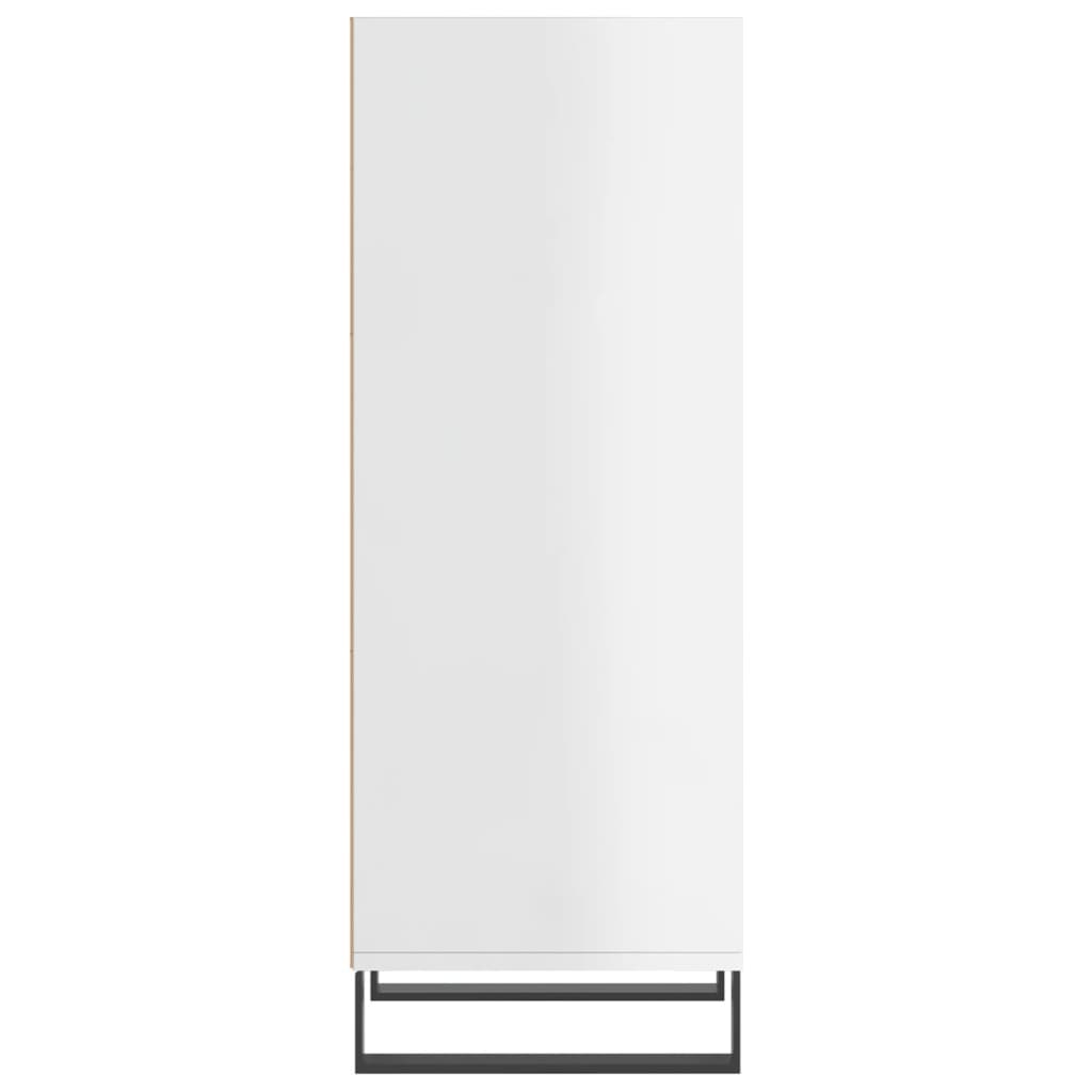 Komoda sjajna bijela 34,5 x 32,5 x 90 cm od konstruiranog drva