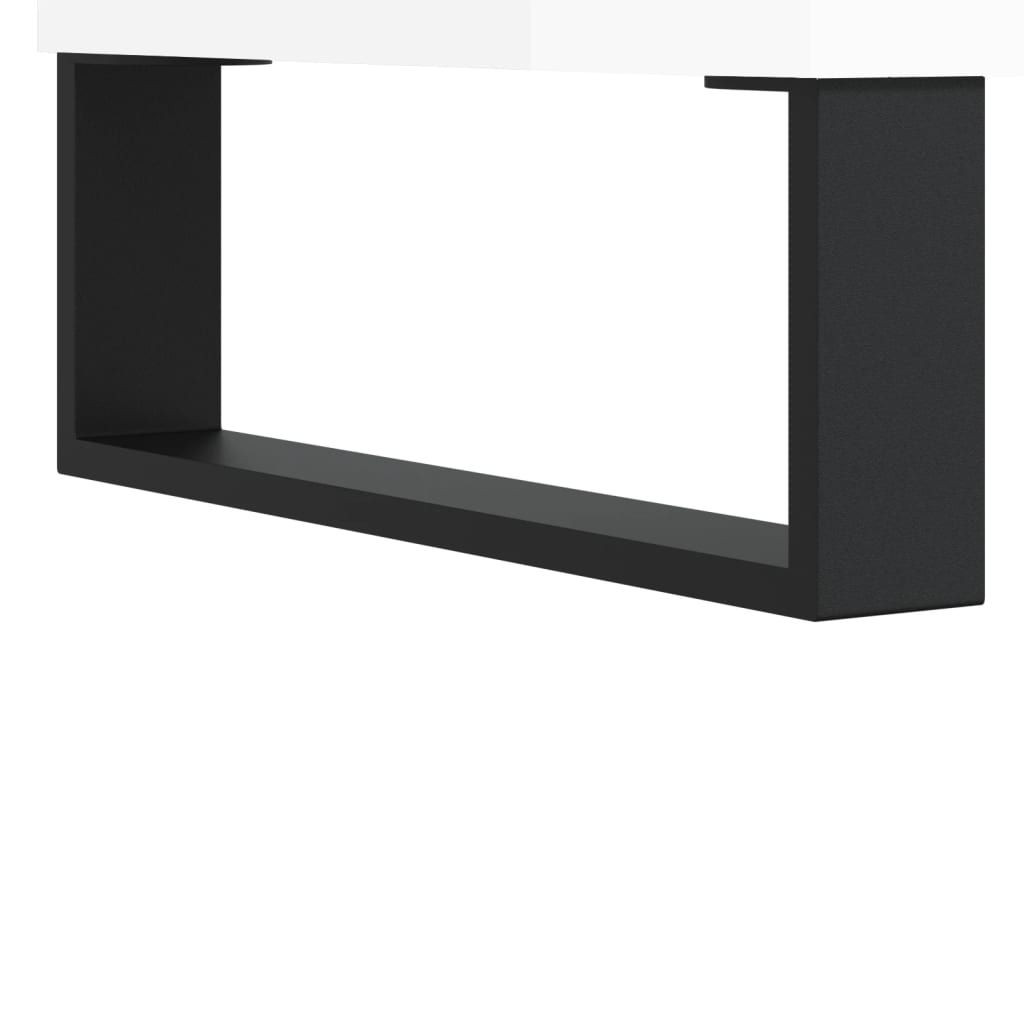Komoda sjajna bijela 34,5 x 32,5 x 90 cm od konstruiranog drva