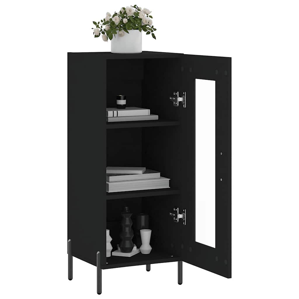 Komoda crna 34,5 x 34 x 90 cm od konstruiranog drva