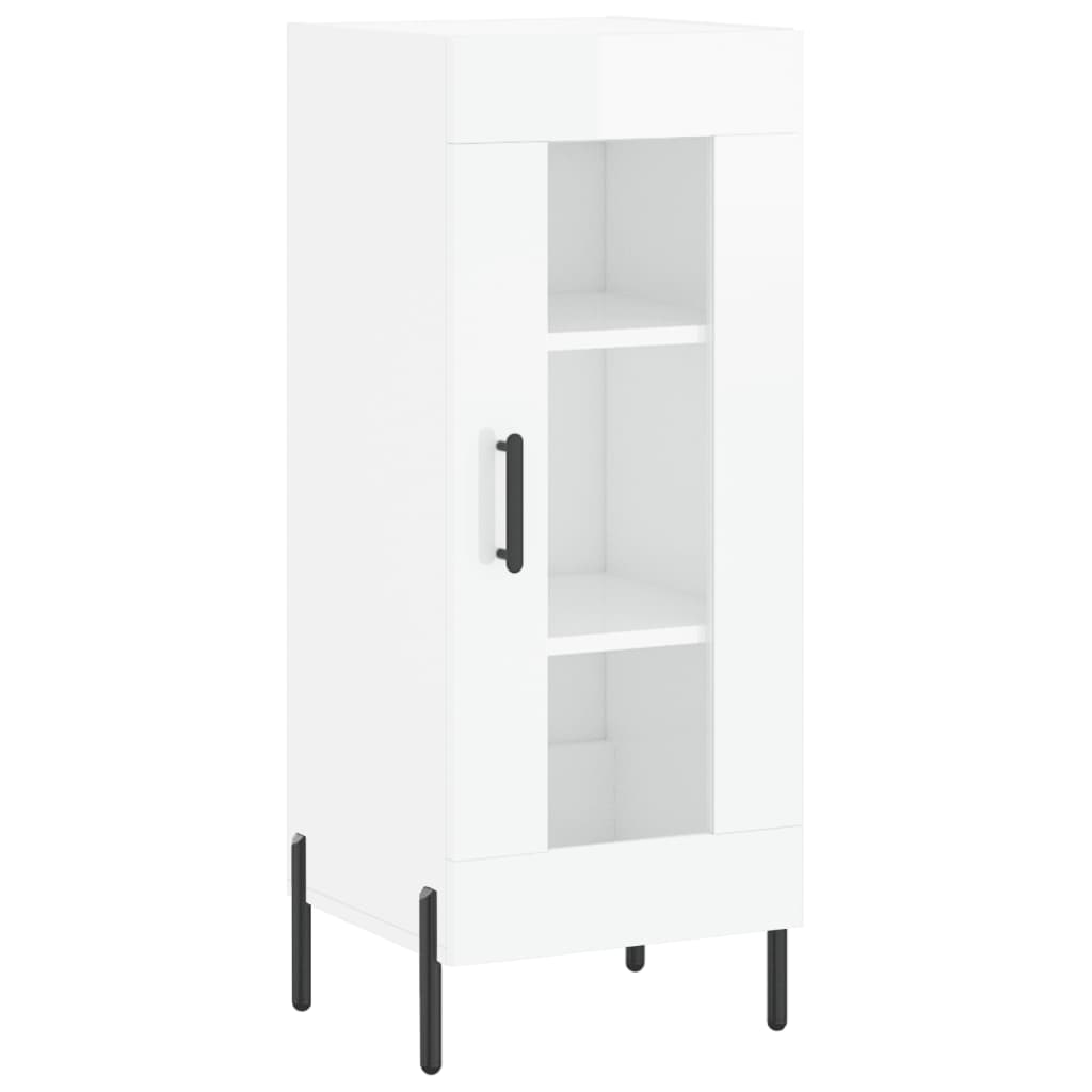 Komoda sjajna bijela 34,5 x 34 x 90 cm od konstruiranog drva