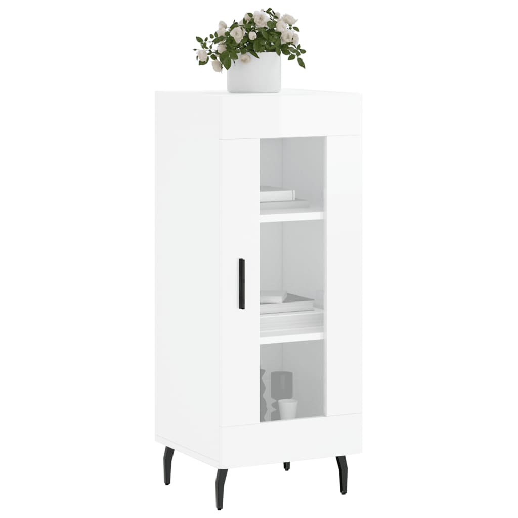 Komoda sjajna bijela 34,5 x 34 x 90 cm od konstruiranog drva