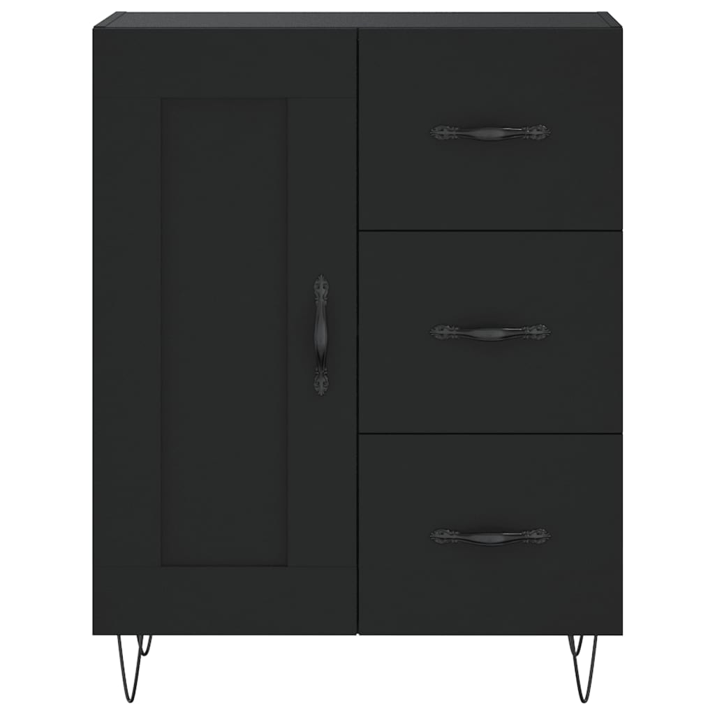 Komoda crna 69,5 x 34 x 90 cm od konstruiranog drva