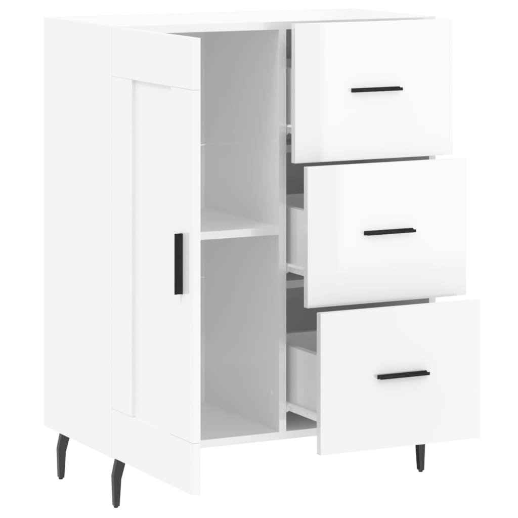 Komoda sjajna bijela 69,5x34x90 cm od konstruiranog drva