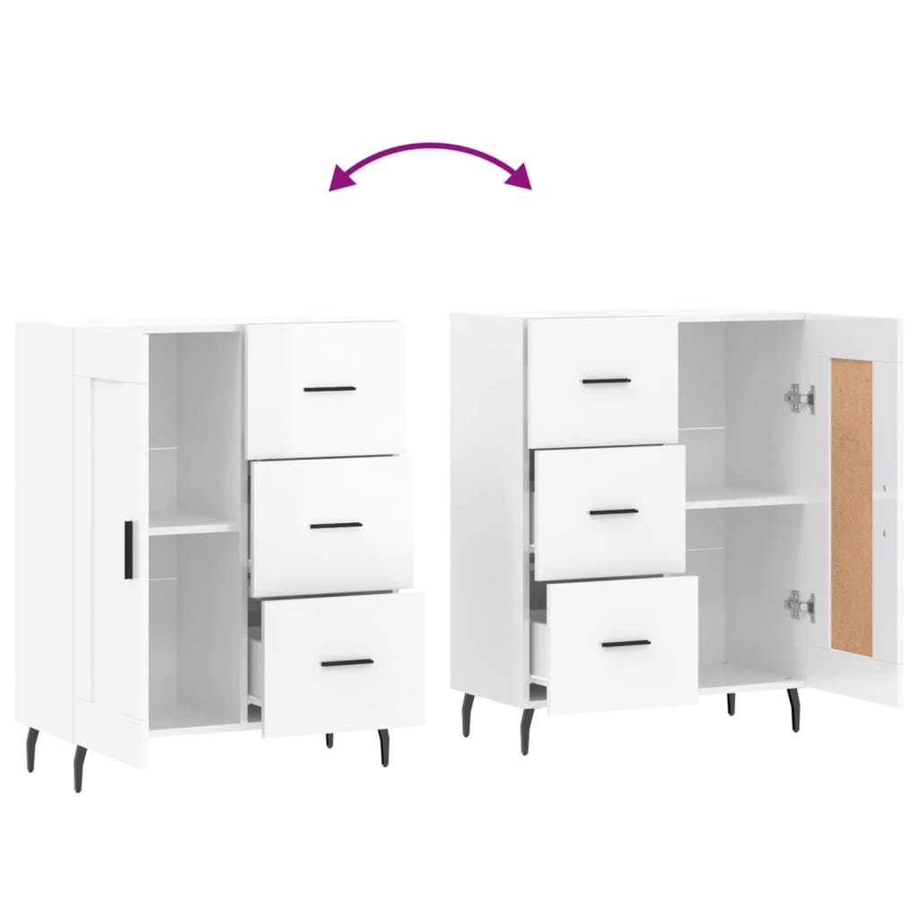 Komoda sjajna bijela 69,5x34x90 cm od konstruiranog drva