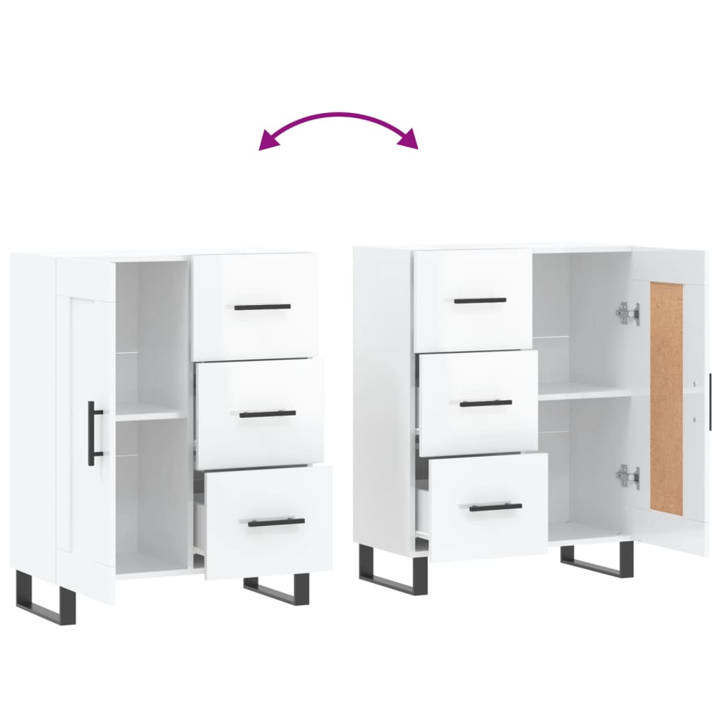 Komoda sjajna bijela 69,5x34x90 cm od konstruiranog drva