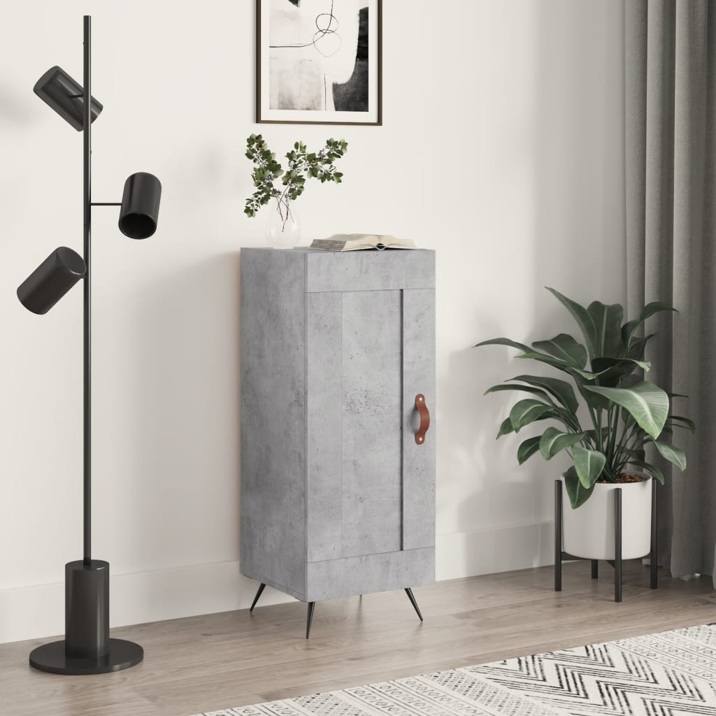 Komoda siva boja betona 34,5x34x90 cm od konstruiranog drva