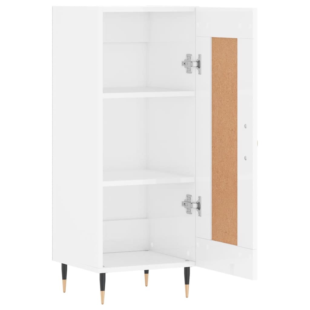 Komoda sjajna bijela 34,5 x 34 x 90 cm od konstruiranog drva