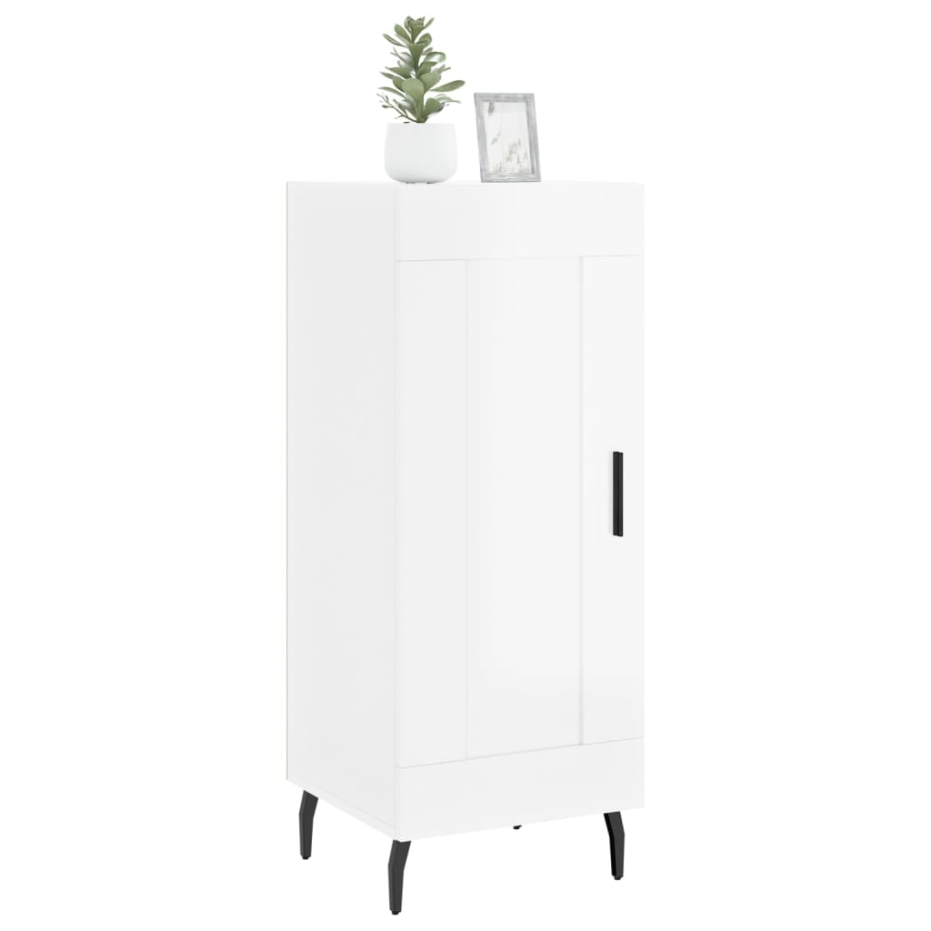 Komoda sjajna bijela 34,5 x 34 x 90 cm od konstruiranog drva