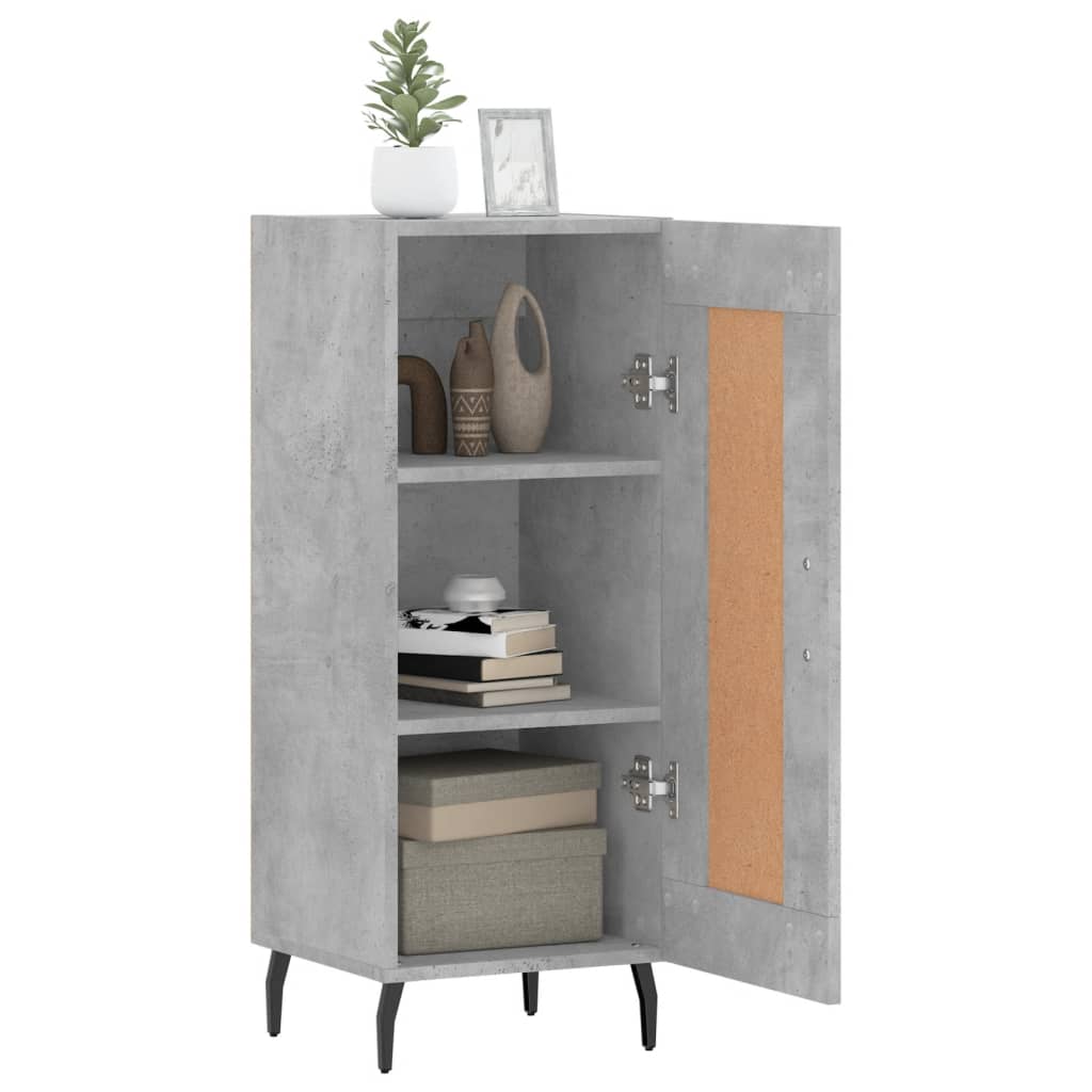 Komoda siva boja betona 34,5x34x90 cm od konstruiranog drva