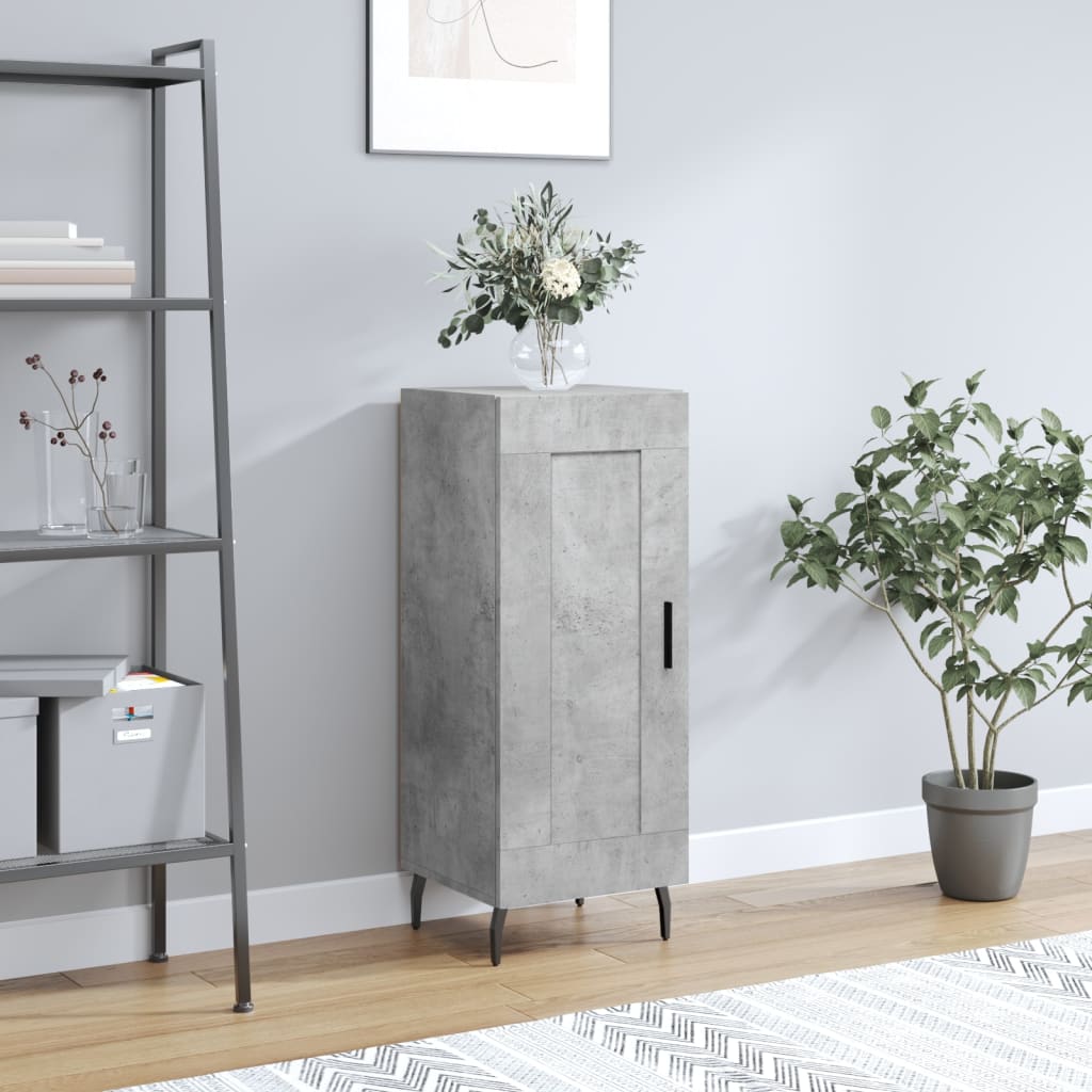 Komoda siva boja betona 34,5x34x90 cm od konstruiranog drva