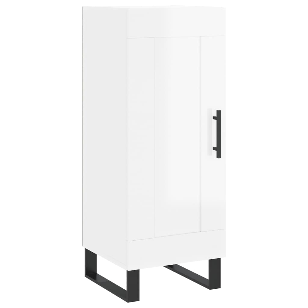 Komoda sjajna bijela 34,5 x 34 x 90 cm od konstruiranog drva