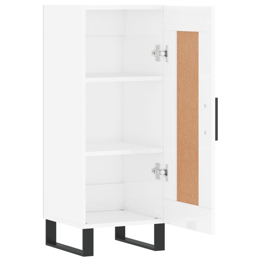 Komoda sjajna bijela 34,5 x 34 x 90 cm od konstruiranog drva