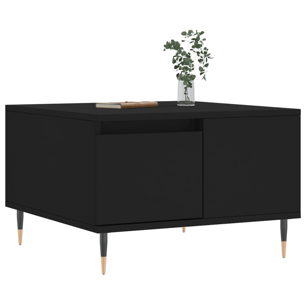 Stolić za kavu crni 55 x 55 x 36,5 cm od konstruiranog drva