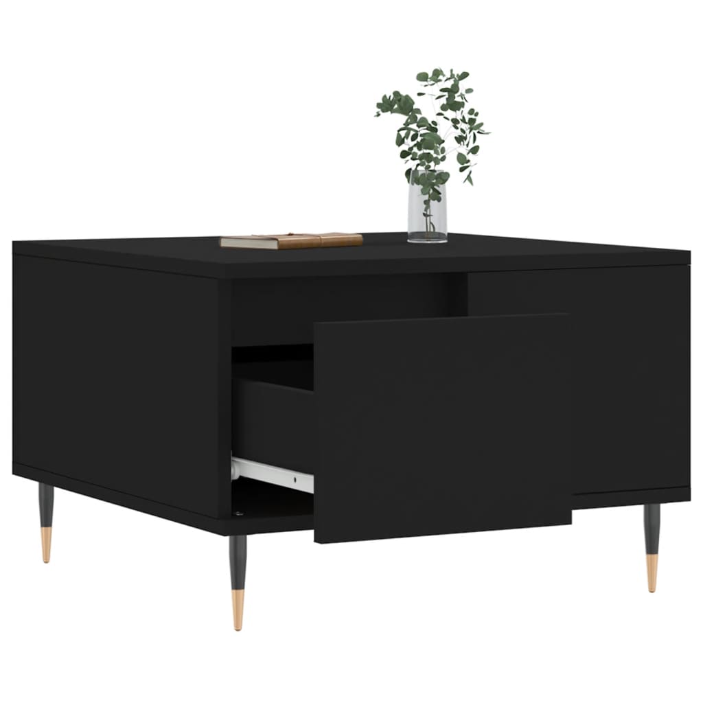 Stolić za kavu crni 55 x 55 x 36,5 cm od konstruiranog drva